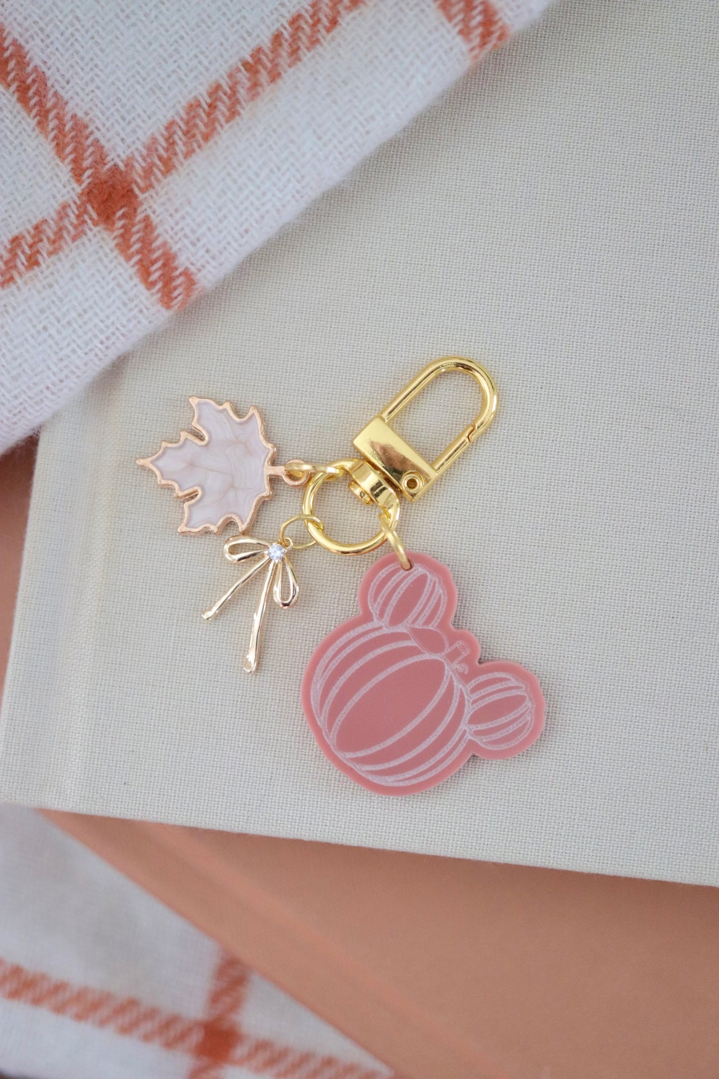 FALL PUMPKIN MINI BAG CHARMS/ KEYCHAINS SET