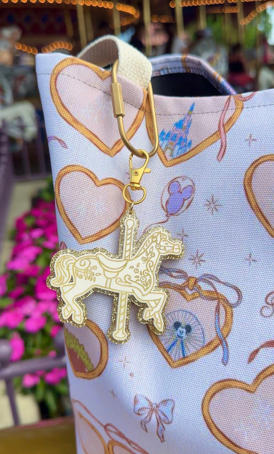 CAROUSEL HORSE BAG CHARM SET/ KEYCHAIN