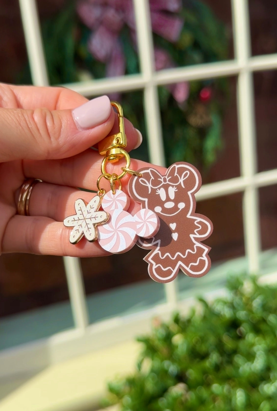 MOUSE GINGERBREAD MINI BAG CHARMS/ KEYCHAINS SET