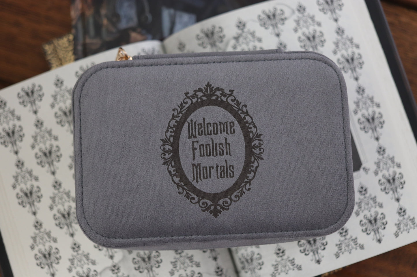 FOOLISH MORTALS SUEDE JEWELRY CASE
