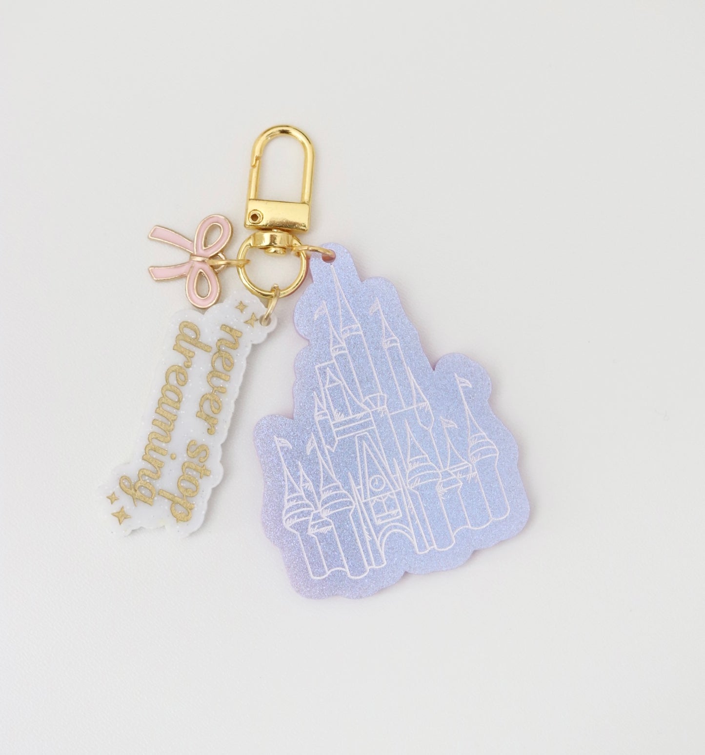 CASTLE AND NEVER STOP DREAMING BAG CHARM SET/ KEYCHAIN