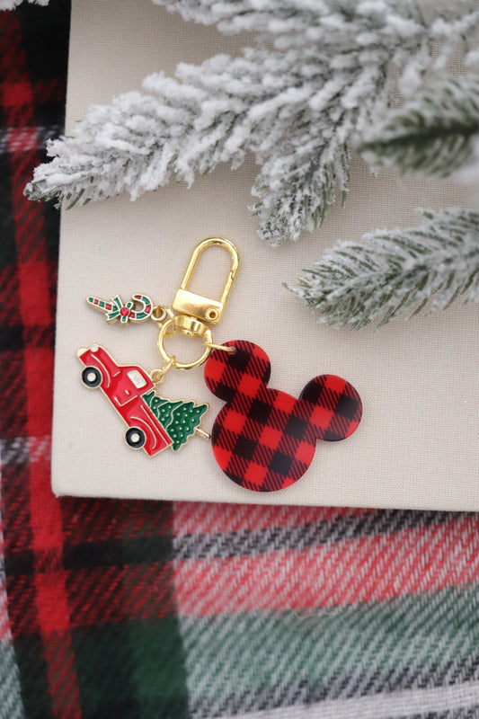 TRUCK & TREE MOUSE MINI BAG CHARMS/ KEYCHAINS SET