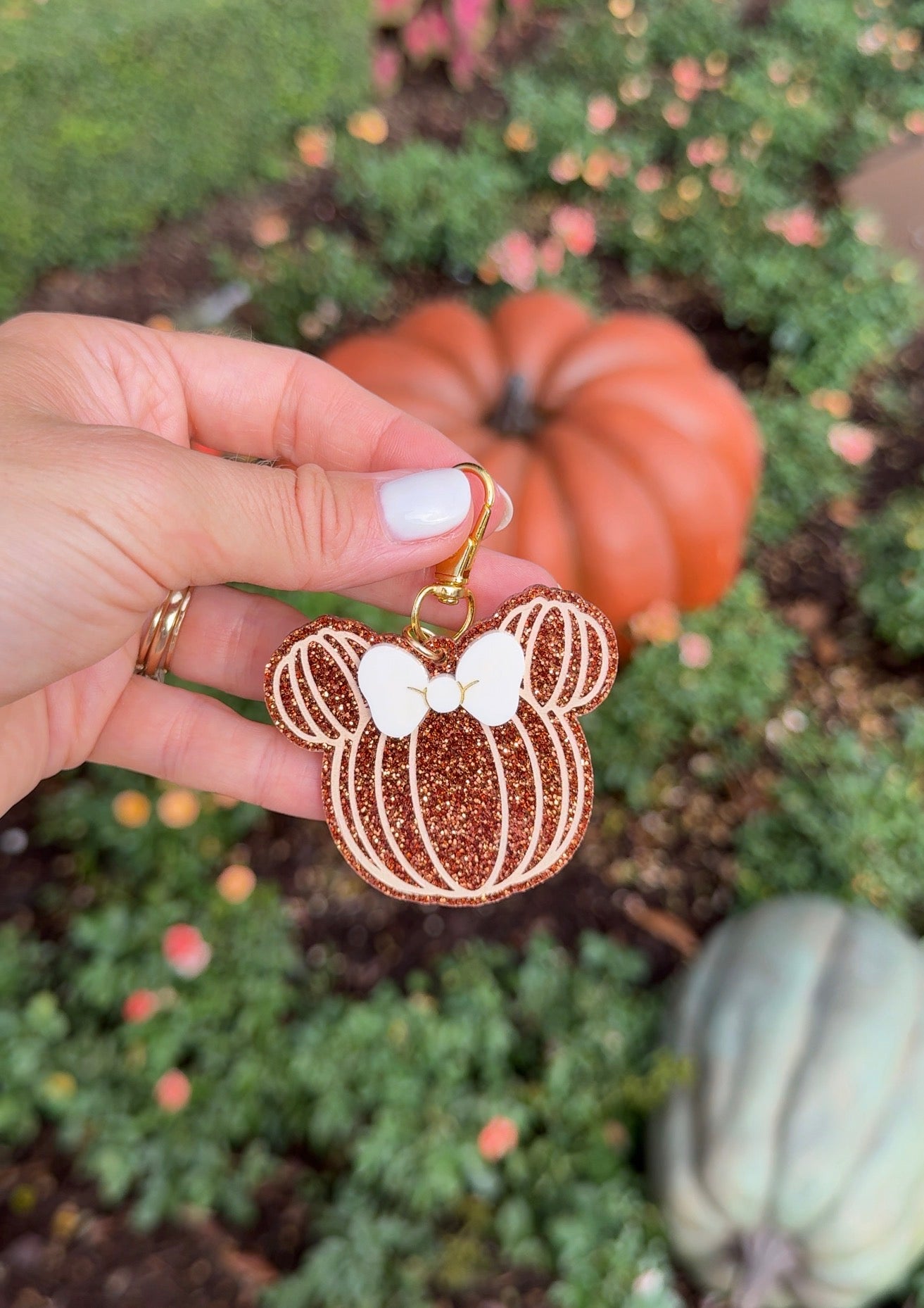 FALL MISS MOUSE PUMPKIN BAG CHARMS/ KEYCHAINS