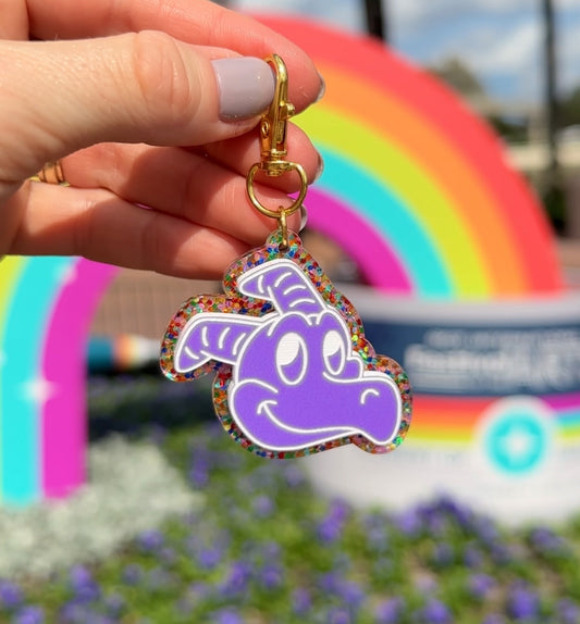 DRAGON & GLITTER BAG CHARM/ KEYCHAIN