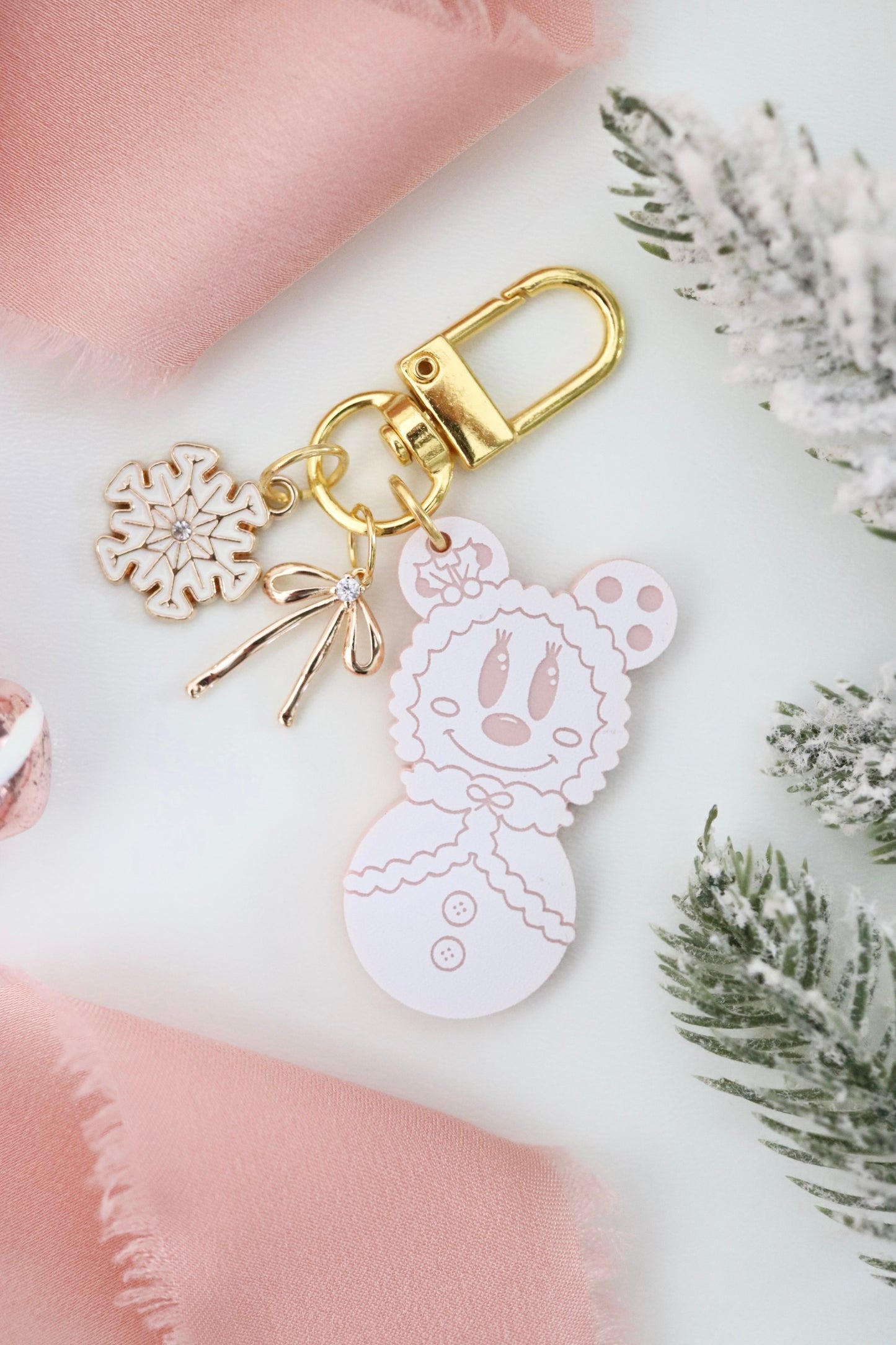 MISS SNOW MOUSE MINI BAG CHARMS/ KEYCHAINS SET
