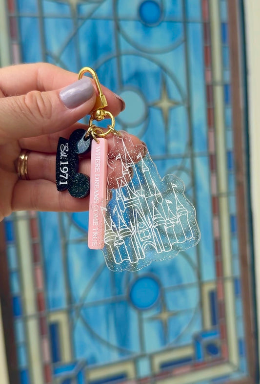 JELLY GLITTER DREAMS CASTLE BAG CHARM/ KEYCHAIN