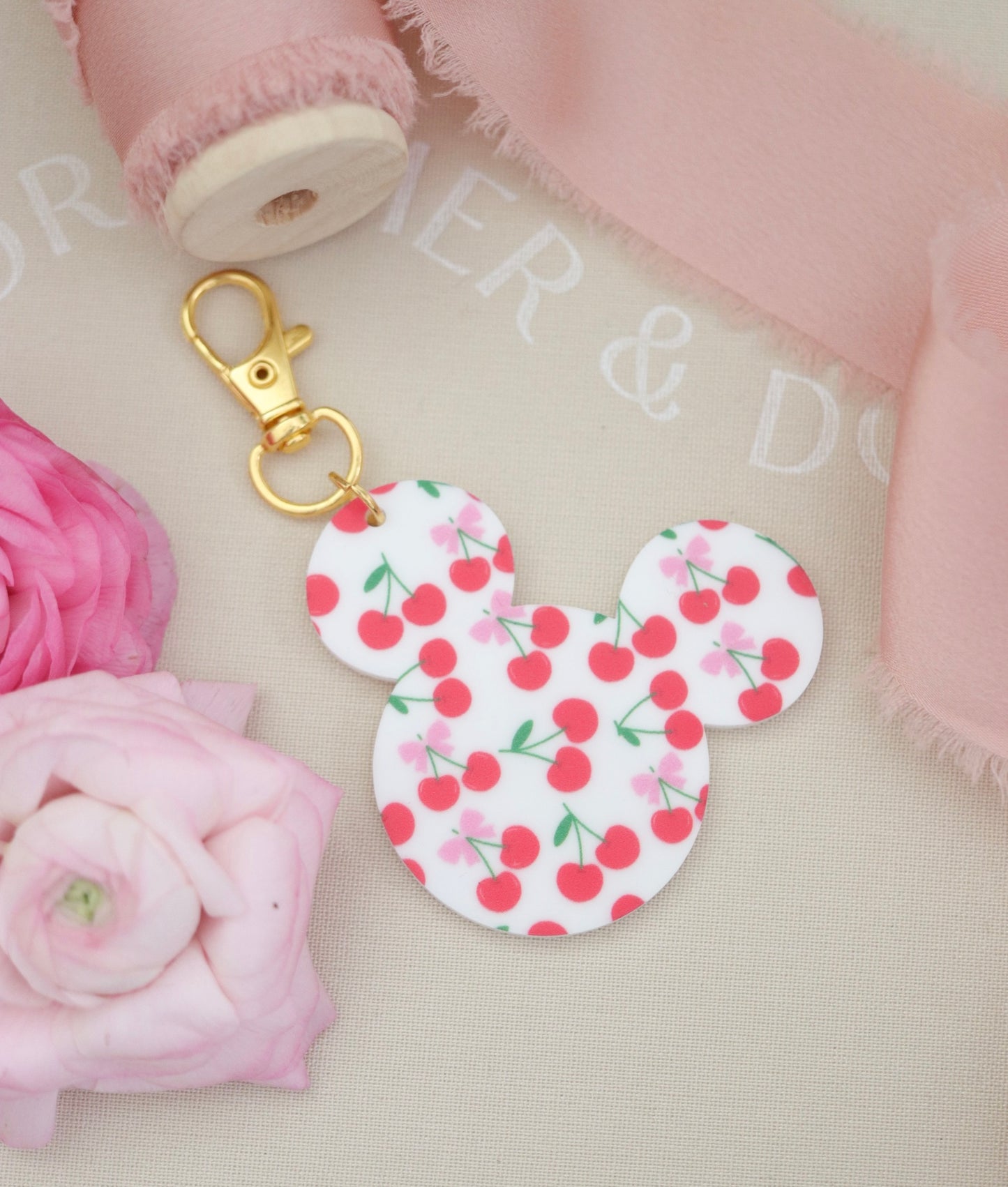CHERRY MOUSE BAG CHARM/ KEYCHAIN