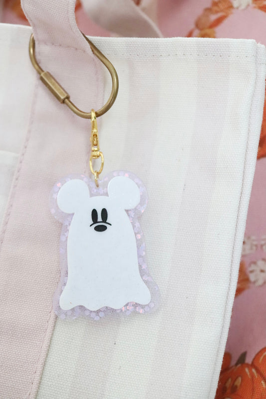 GLITTER MOUSE GHOSTS BAG CHARMS/ KEYCHAINS