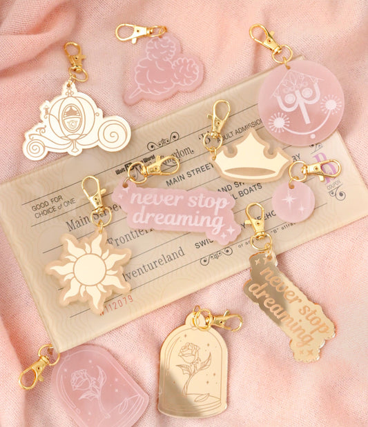 PRINCESS INSPIRED BAG CHARMS/ KEYCHAIN