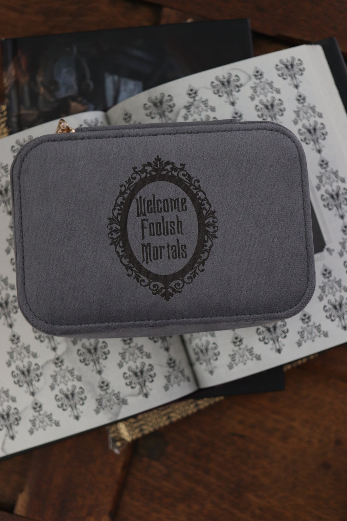 FOOLISH MORTALS SUEDE JEWELRY CASE