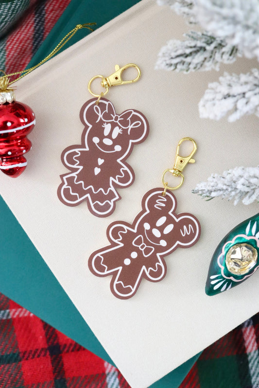 MOUSE GINGERBREAD BAG CHARMS/ KEYCHAINS