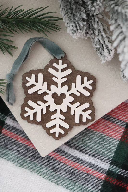 DOUBLE MOUSE SNOWFLAKE ORNAMENT