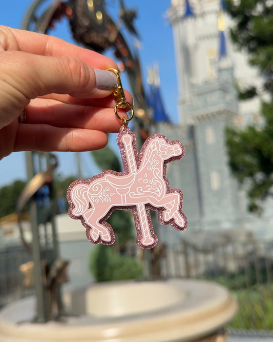 CAROUSEL HORSE BAG CHARM SET/ KEYCHAIN