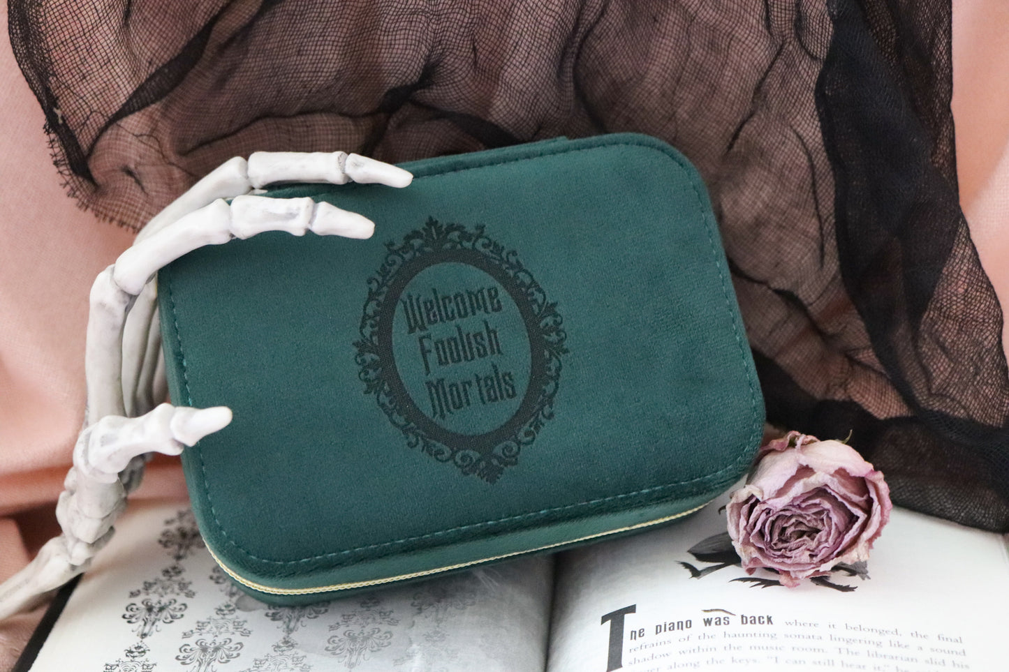 FOOLISH MORTALS SUEDE JEWELRY CASE