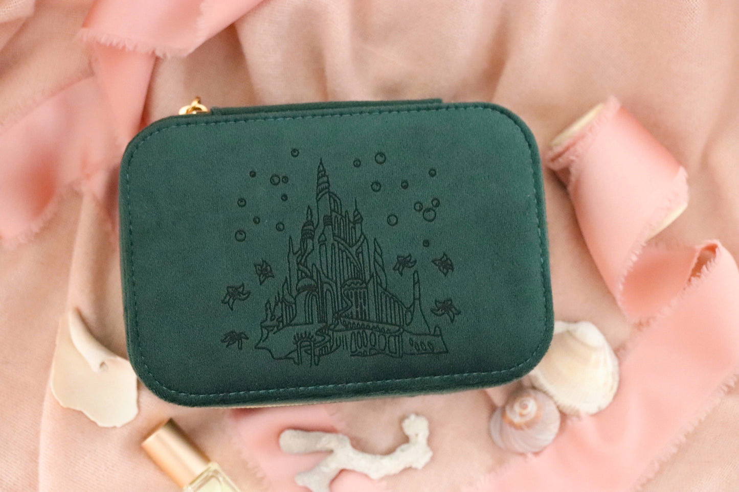 MERMAID CASTLE SUEDE JEWELRY CASE