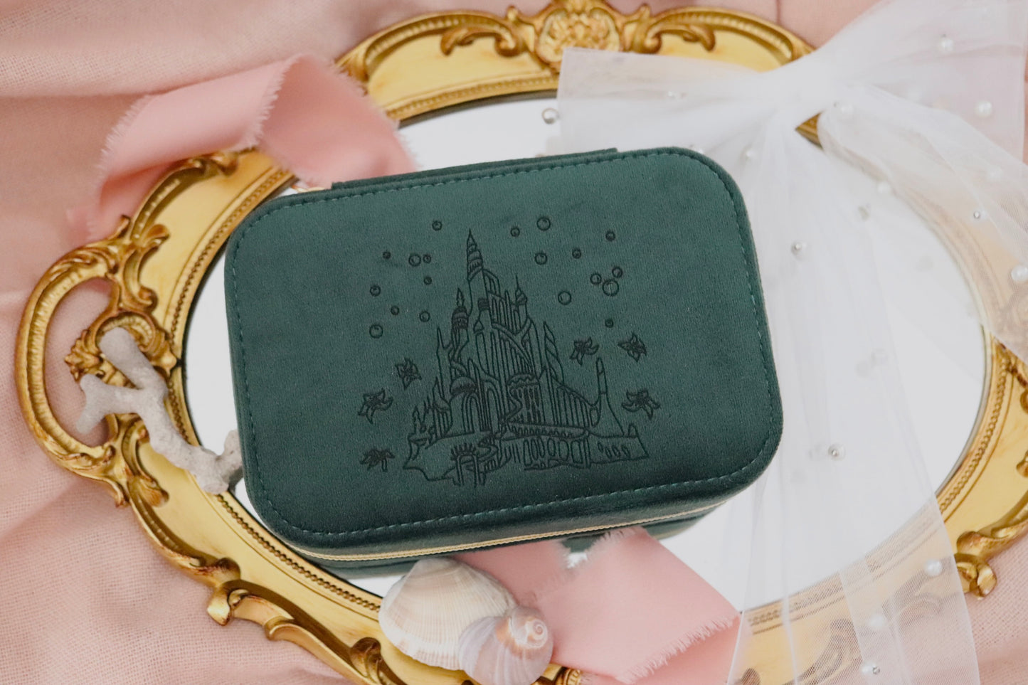 MERMAID CASTLE SUEDE JEWELRY CASE