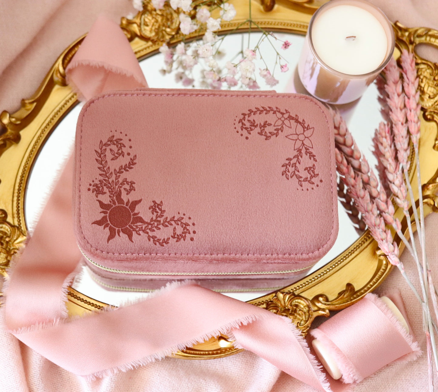 GLEAM & GLOW SUEDE JEWELRY CASE