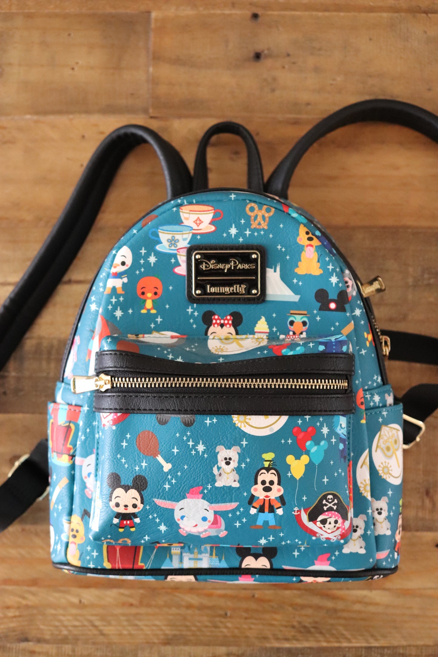 Pre Owned-Loungefly Magic Kingdom Mini Backpack