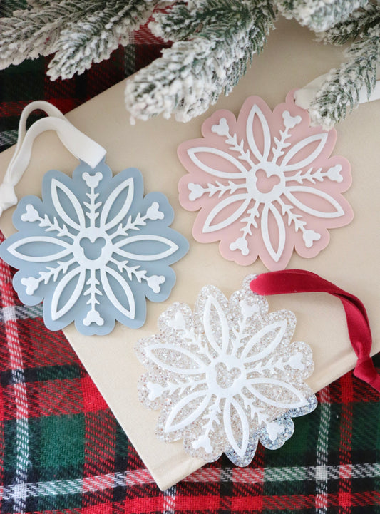COZY MOUSE SNOWFLAKE ORNAMENT