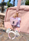 PINK GLITTER MOUSE PUMPKIN BAG CHARMS/ KEYCHAINS