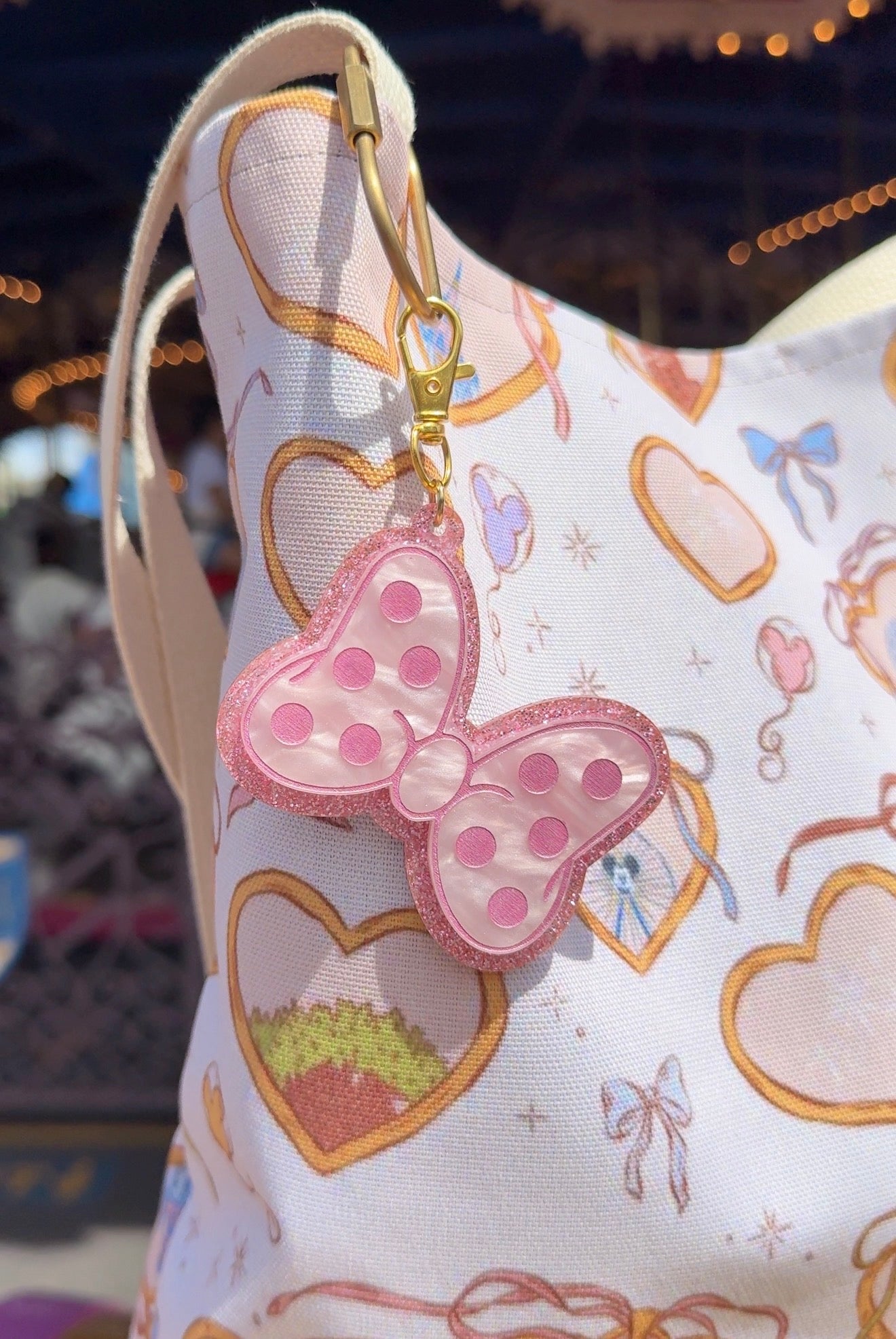LARGE POLKA DOT BOW BAG CHARM/ KEYCHAIN