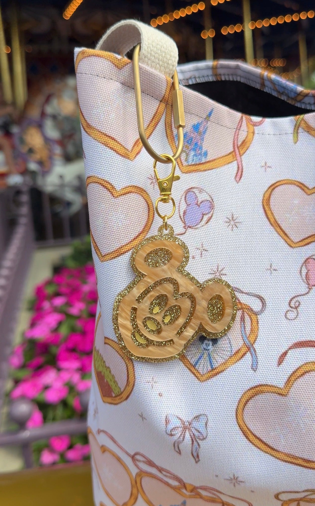 GLITTER MOUSE WAFFLE BAG CHARM/ KEYCHAIN