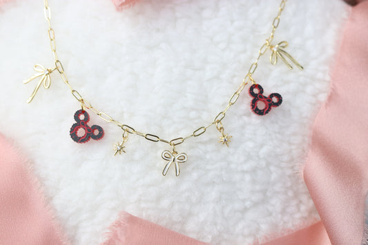 MOUSE WREATH MINI CHARM NECKLACE