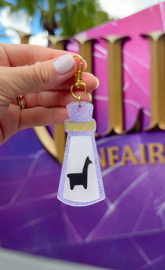POISON BOTTLE BAG CHARM/ KEYCHAIN