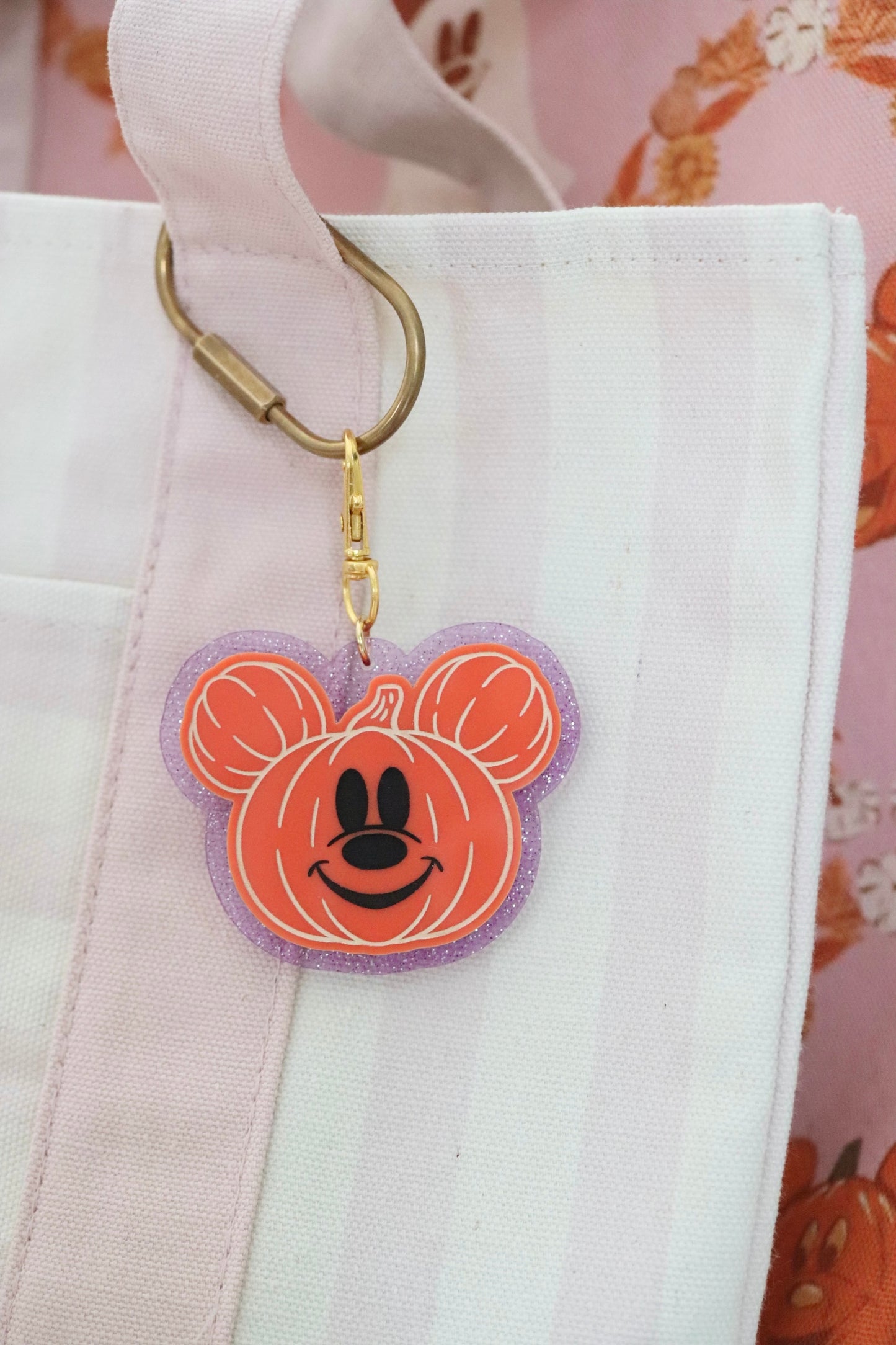 GLITTER MOUSE PUMPKIN BAG CHARMS/ KEYCHAINS