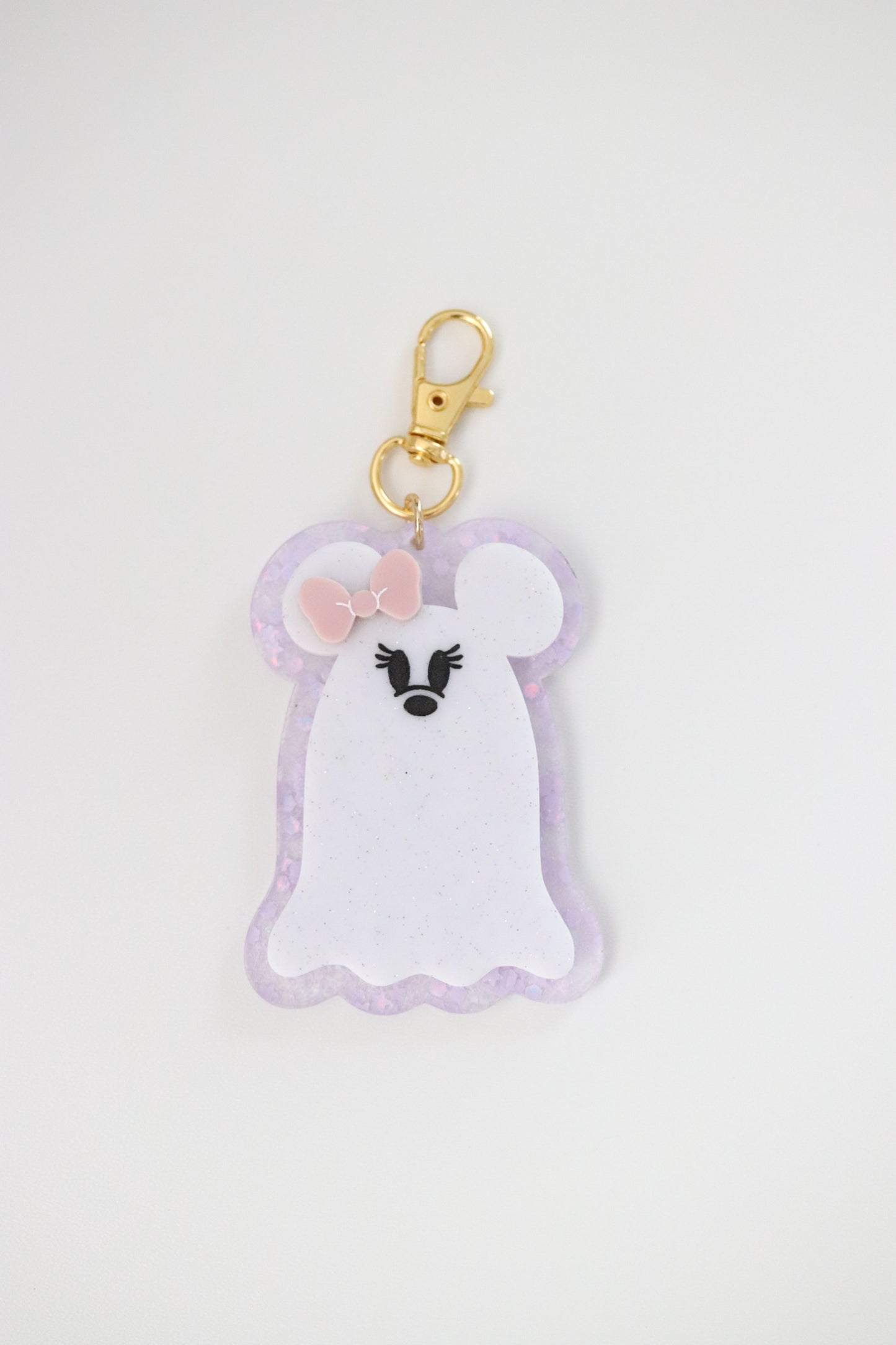 GLITTER MOUSE GHOSTS BAG CHARMS/ KEYCHAINS