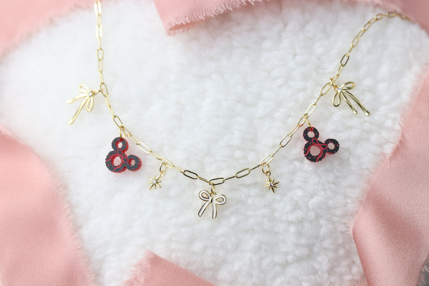 MOUSE WREATH MINI CHARM NECKLACE
