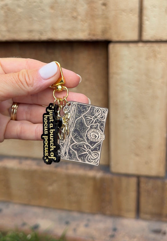 BOOK OF SPELLS MINI BAG CHARMS/ KEYCHAINS SET