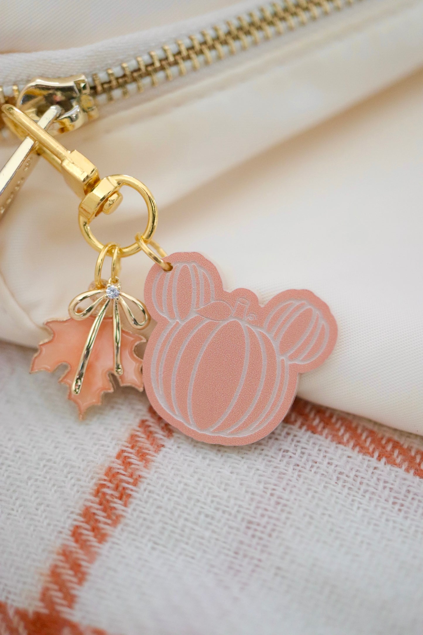 FALL PUMPKIN MINI BAG CHARMS/ KEYCHAINS SET
