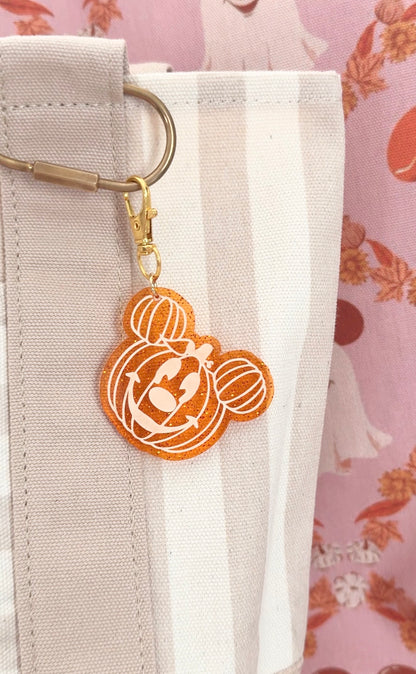 GLITTER MOUSE-O-LANTERN BAG CHARMS/ KEYCHAINS