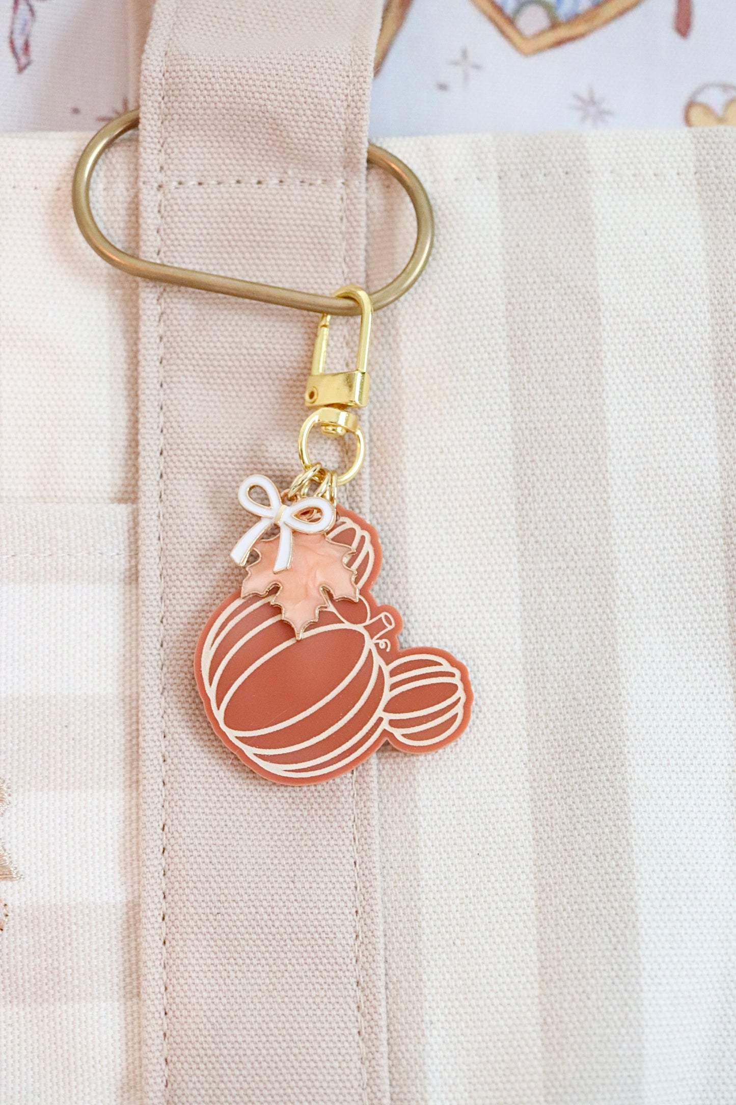 FALL MOUSE PUMPKIN BAG CHARM Set/ KEYCHAIN