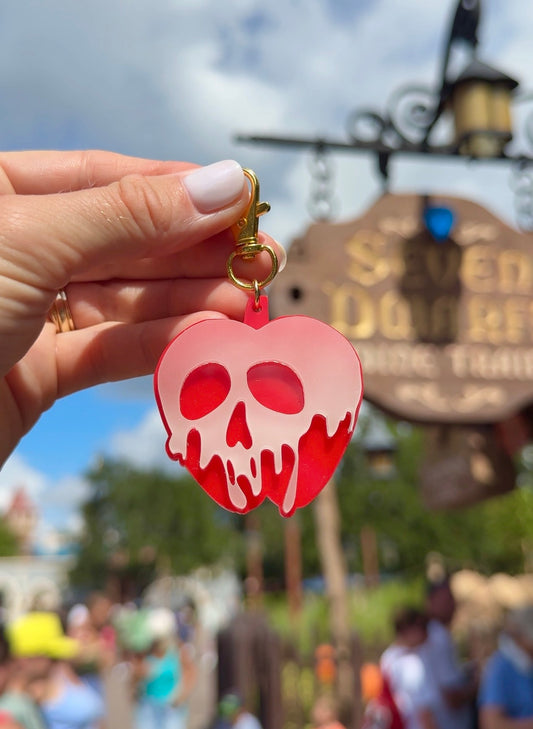 GLOW IN THE DARK POISON APPLE BAG CHARM/ KEYCHAIN