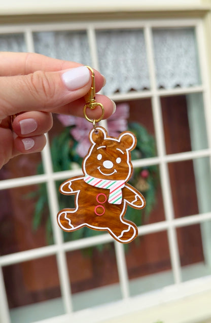 GINGERBREAD BEAR BAG CHARMS/ KEYCHAINS