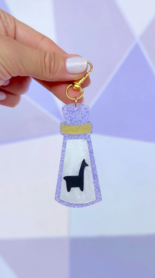 POISON BOTTLE BAG CHARM/ KEYCHAIN