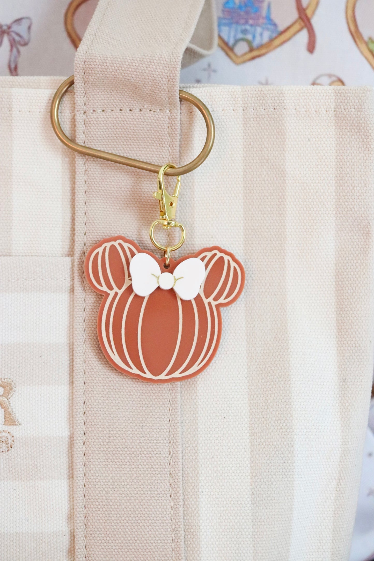 FALL MISS MOUSE PUMPKIN BAG CHARMS/ KEYCHAINS