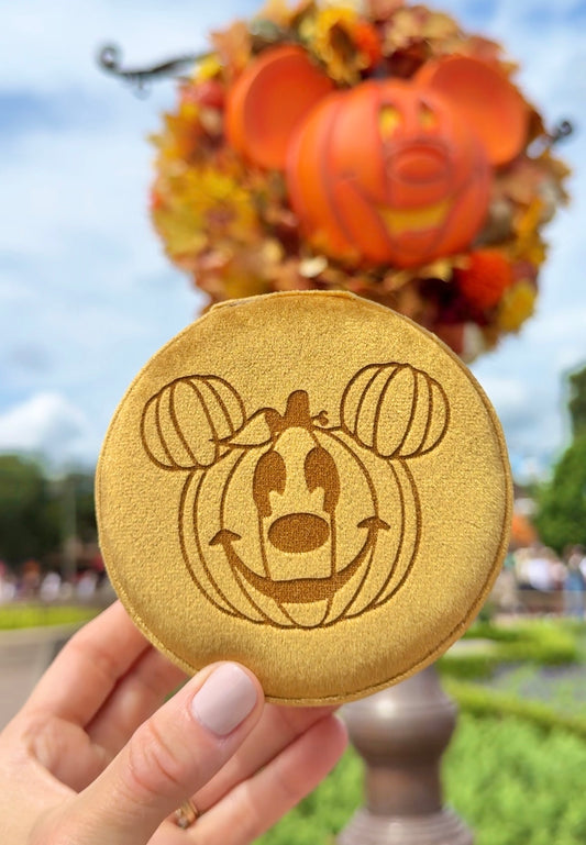 MOUSE-O-LANTERN PUMPKIN VELVET JEWERLY CASE