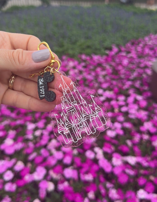 JELLY GLITTER 1971 CASTLE BAG CHARM/ KEYCHAIN