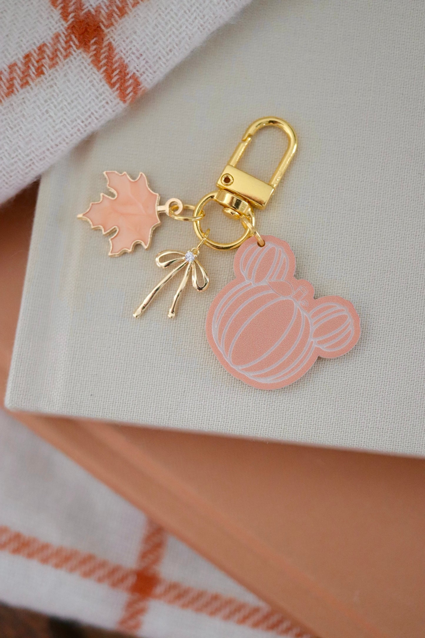 FALL PUMPKIN MINI BAG CHARMS/ KEYCHAINS SET