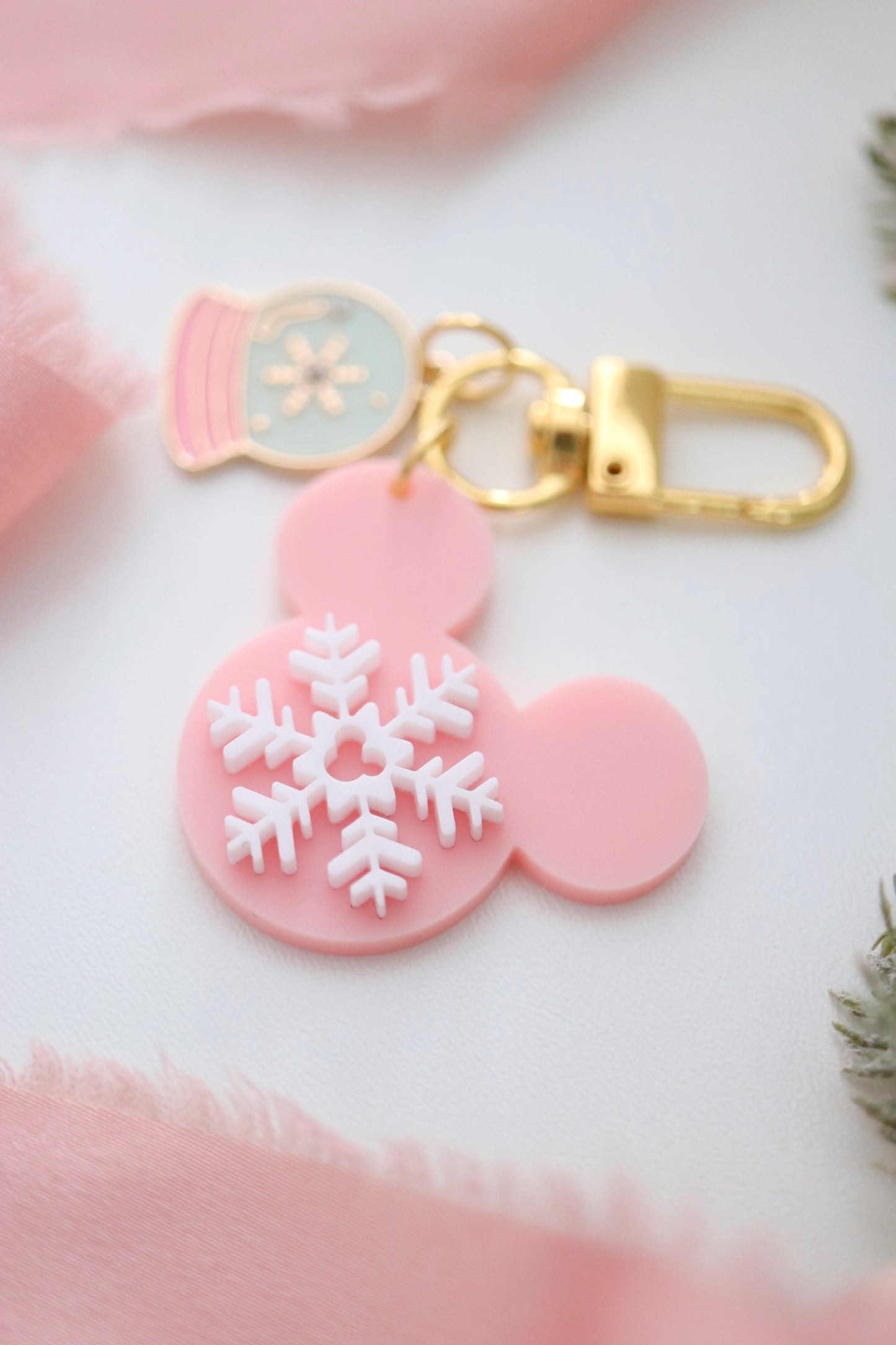 SNOW GLOBE MOUSE MINI BAG CHARMS/ KEYCHAINS SET