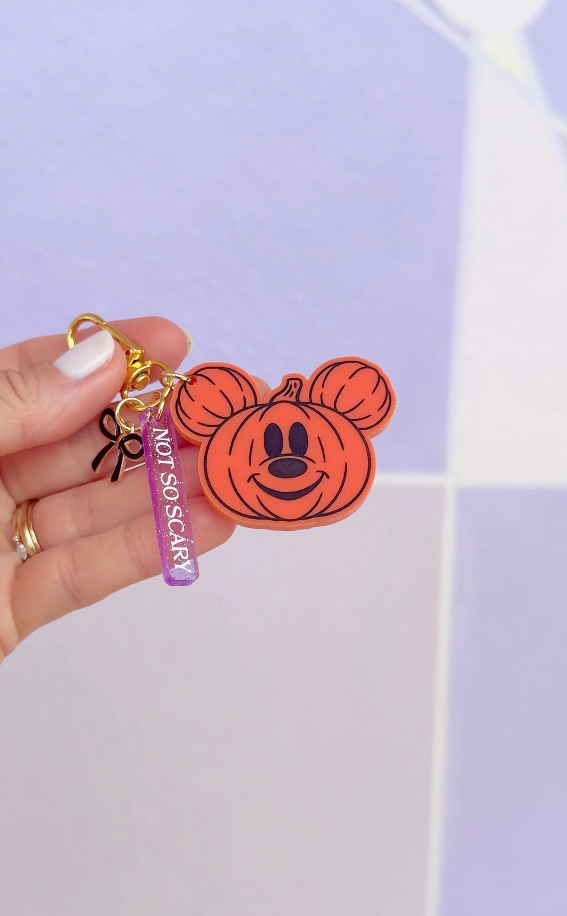 MOUSE PUMPKINS BAG CHARMS/ KEYCHAINS SET