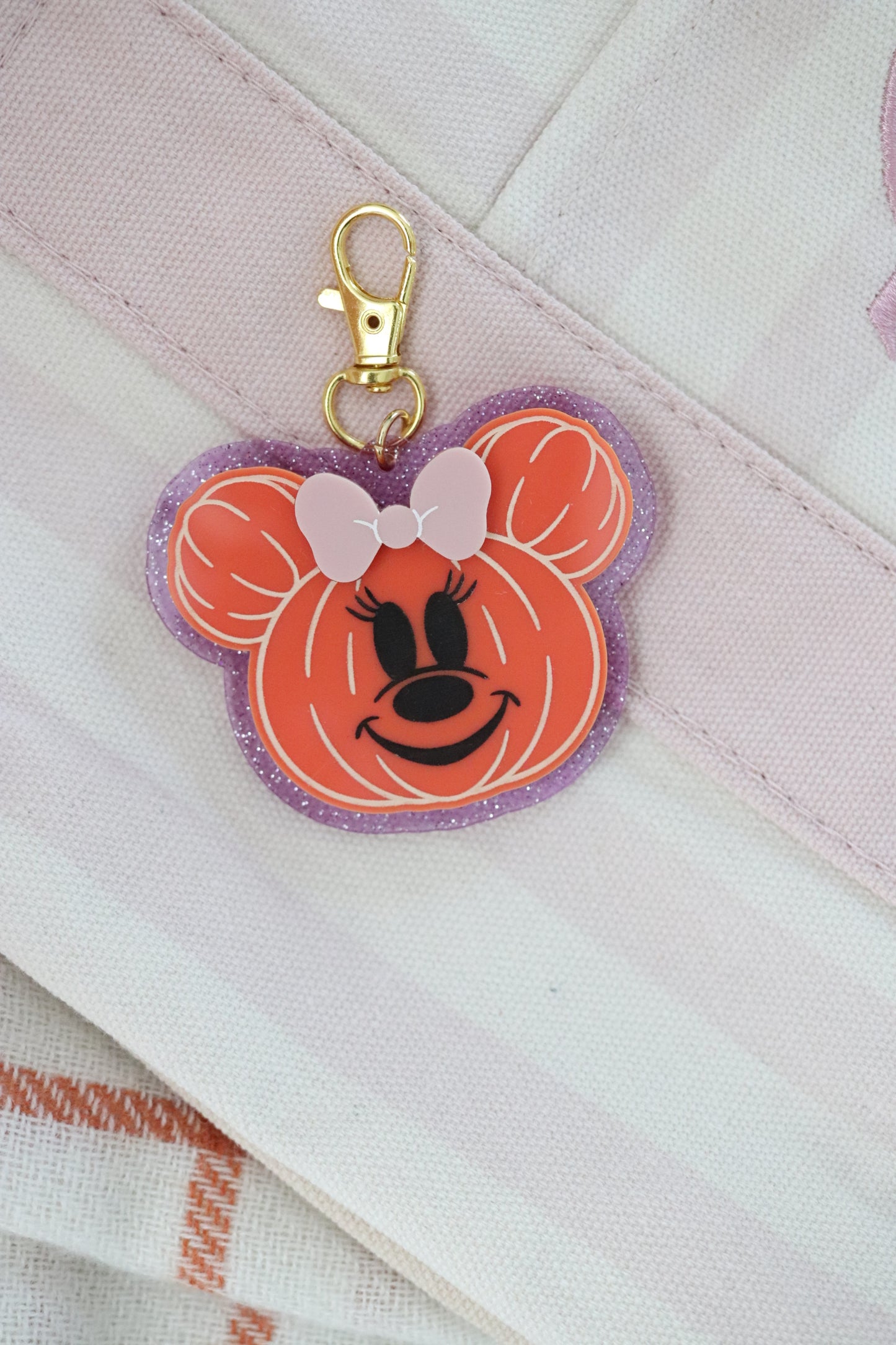 GLITTER MOUSE PUMPKIN BAG CHARMS/ KEYCHAINS