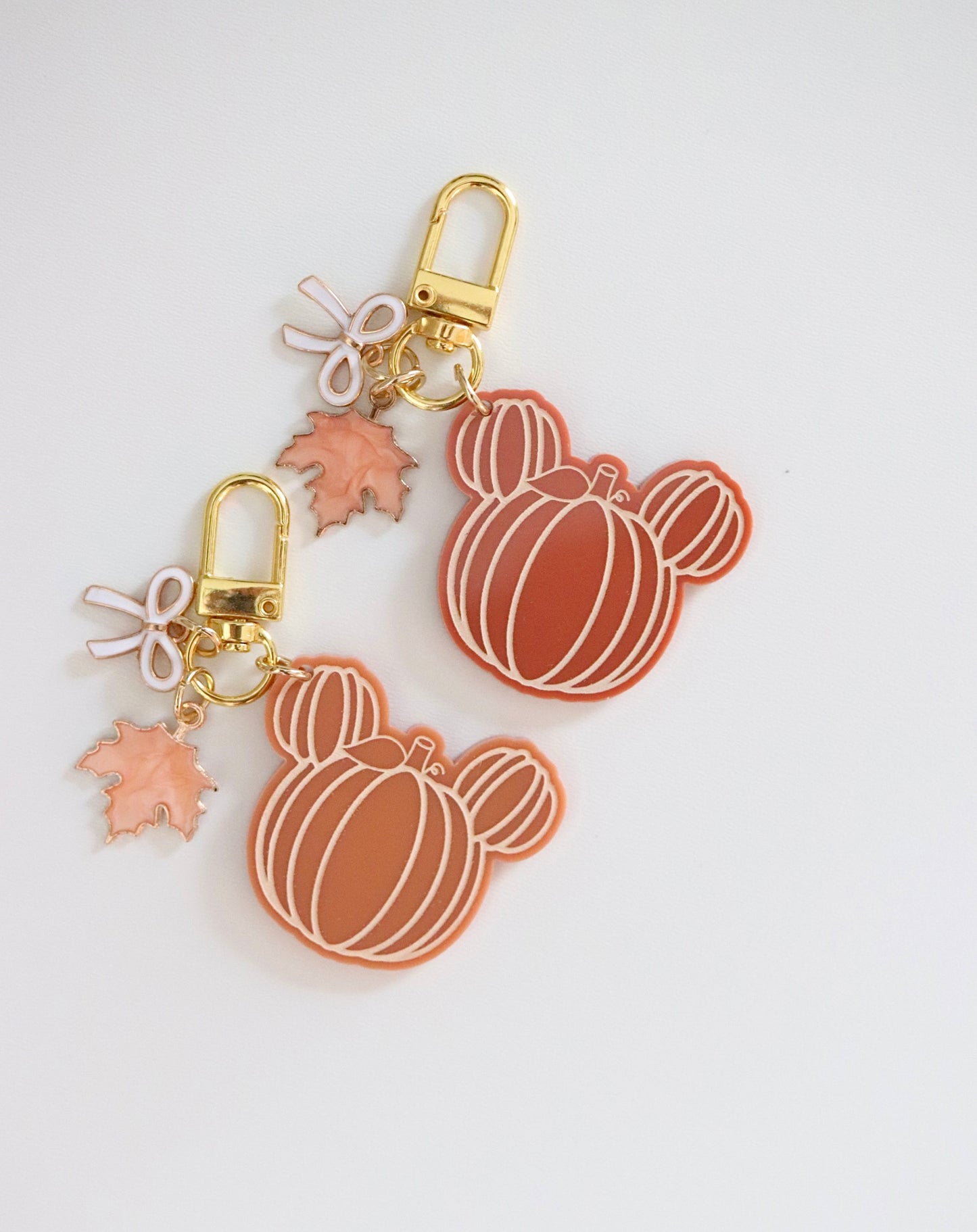 FALL MOUSE PUMPKIN BAG CHARM Set/ KEYCHAIN