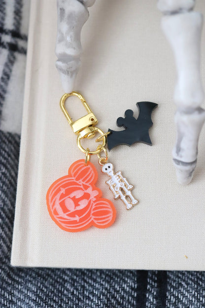 HALLOWEEN PUMPKIN MINI BAG CHARMS/ KEYCHAINS SET