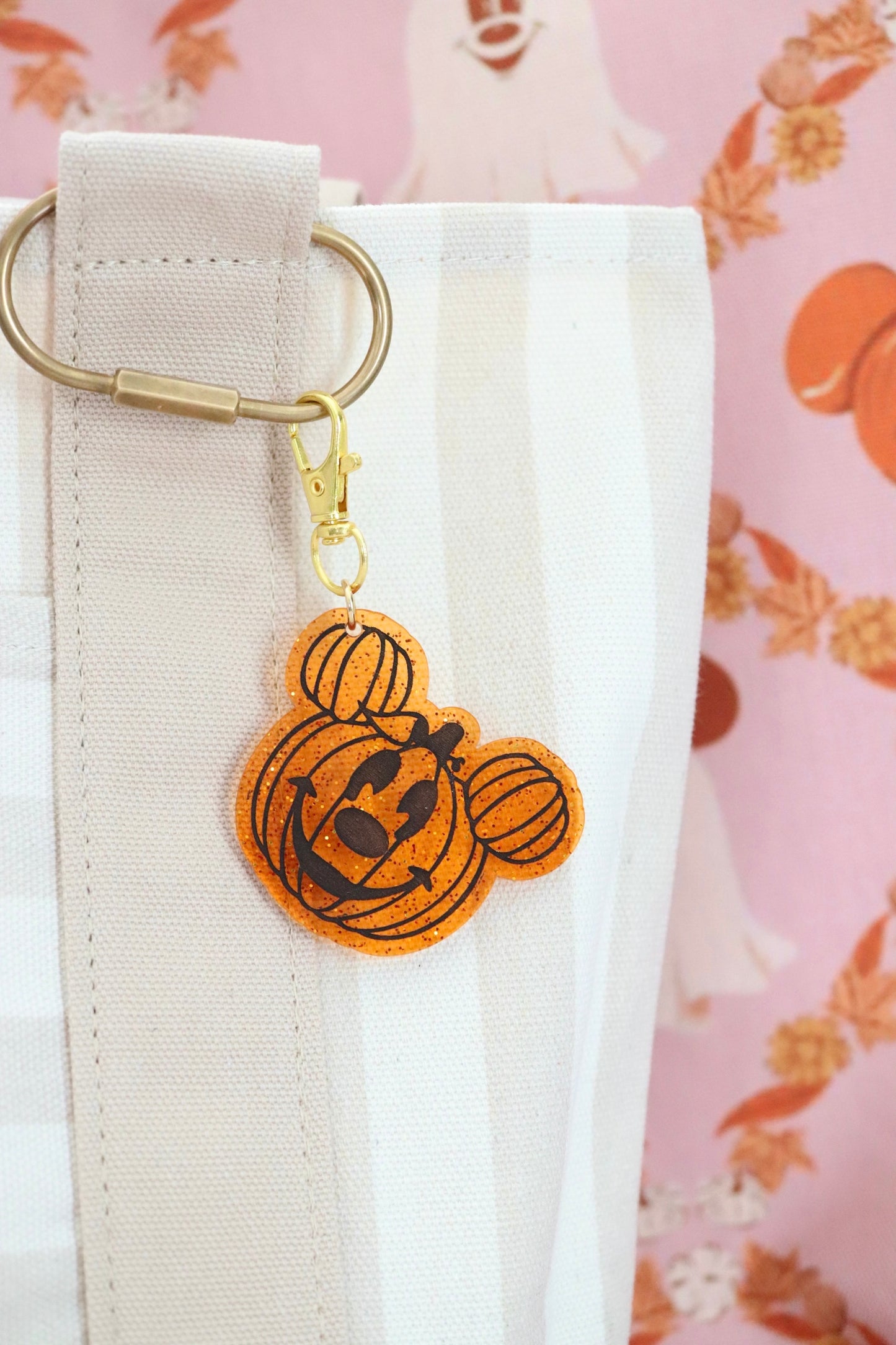 GLITTER MOUSE-O-LANTERN BAG CHARMS/ KEYCHAINS