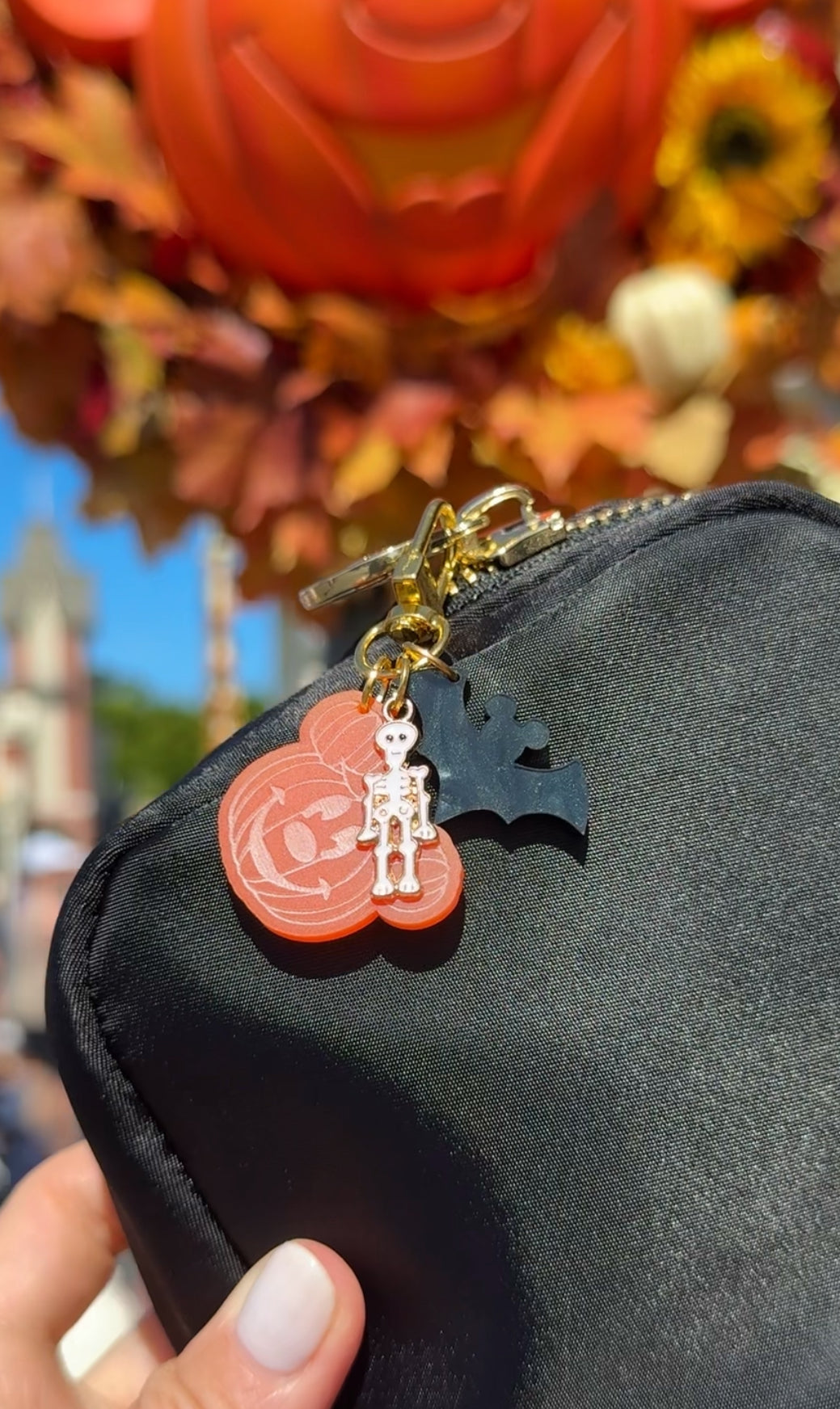 HALLOWEEN PUMPKIN MINI BAG CHARMS/ KEYCHAINS SET