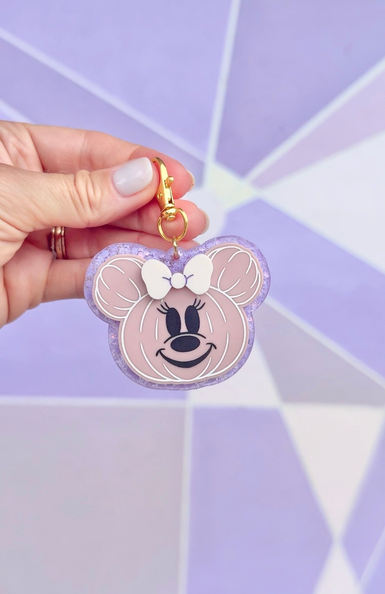 PINK GLITTER MOUSE PUMPKIN BAG CHARMS/ KEYCHAINS